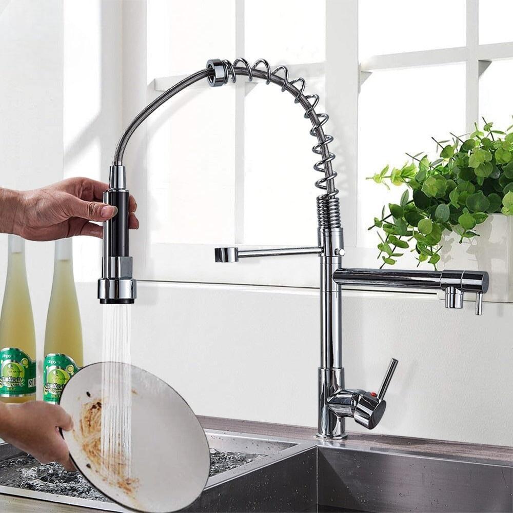 Mitigeur Cuisine Douchette | Raffinement Précis - Designix Mitigeur cuisine Chrome Poignée Poli