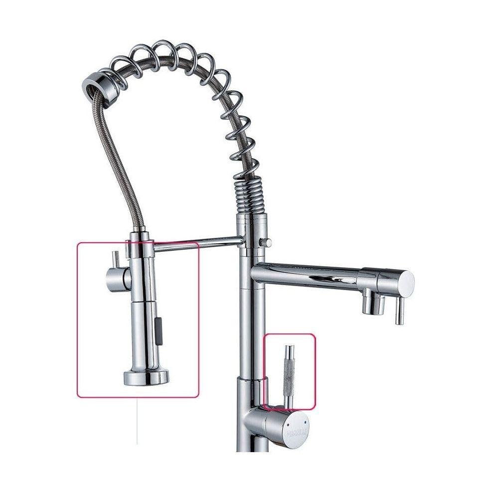 Mitigeur Cuisine Douchette | Raffinement Précis - Designix Mitigeur cuisine Chrome Poignée Poli | Modèle B