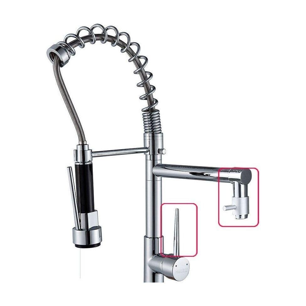 Mitigeur Cuisine Douchette | Raffinement Précis - Designix Mitigeur cuisine Chrome pointed knob