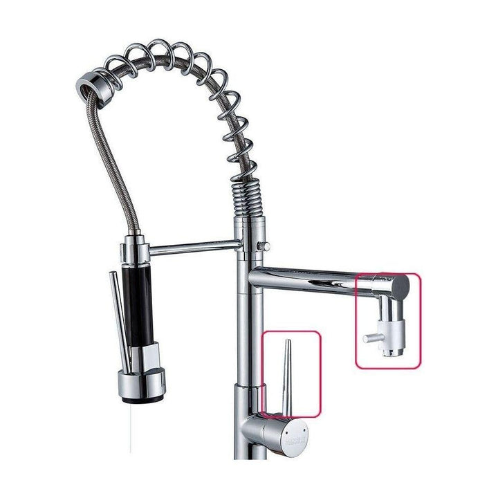 Mitigeur Cuisine Douchette | Raffinement Précis - Designix Mitigeur cuisine Chrome pointed knob