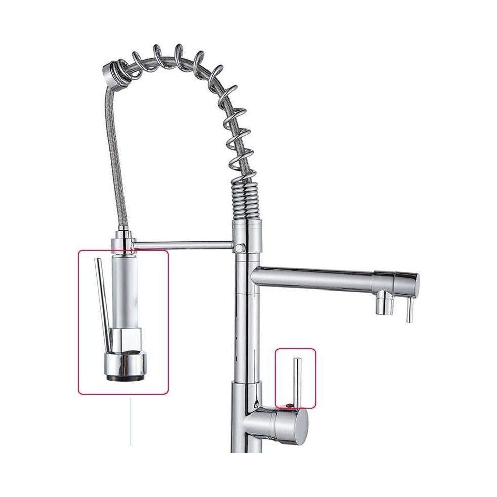 Mitigeur Cuisine Douchette | Raffinement Précis - Designix Mitigeur cuisine Chrome Tête Grise