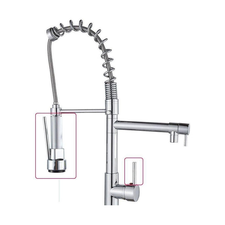 Mitigeur Cuisine Douchette | Raffinement Précis - Designix Mitigeur cuisine Chrome Tête Grise