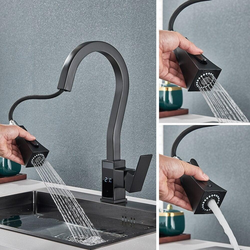Mitigeur Cuisine Douchette | Signature Brillante - Designix Mitigeur cuisine Noir Mat