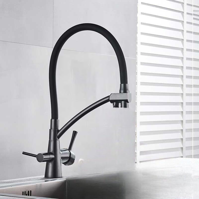 Mitigeur Cuisine Laiton | Allure éclatante - Designix Mitigeur cuisine Noir et Bronze