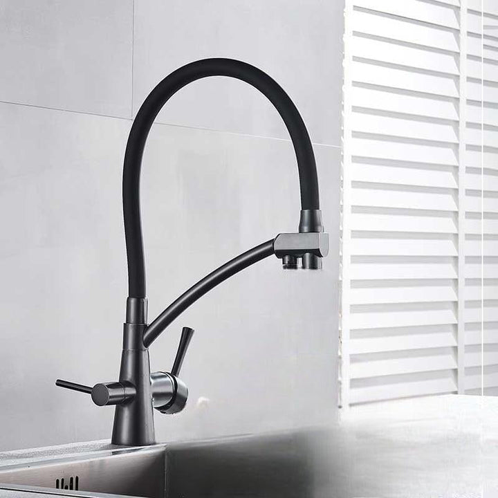 Mitigeur Cuisine Laiton | Allure éclatante - Designix Mitigeur cuisine Noir et Bronze