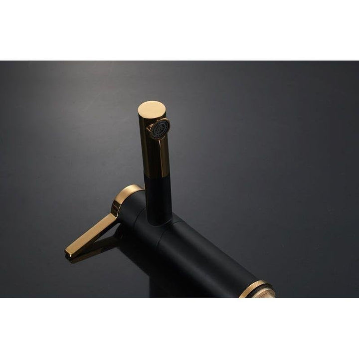 Mitigeur Lavabo 360° | Équilibre Géométrique - Designix Mitigeur Lavabo Noir & Or