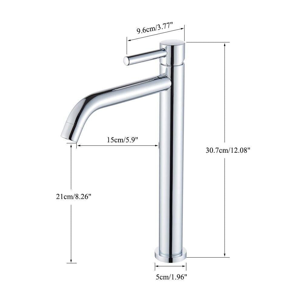 Mitigeur Lavabo Bec en Cascade | Éclat Brillant - Designix Mitigeur Lavabo Or Brossé