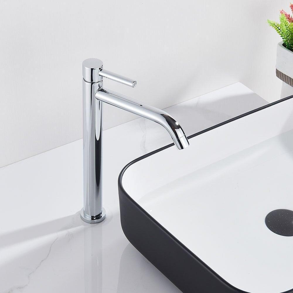 Mitigeur Lavabo Bec en Cascade | Éclat Brillant - Designix Mitigeur Lavabo Or Brossé