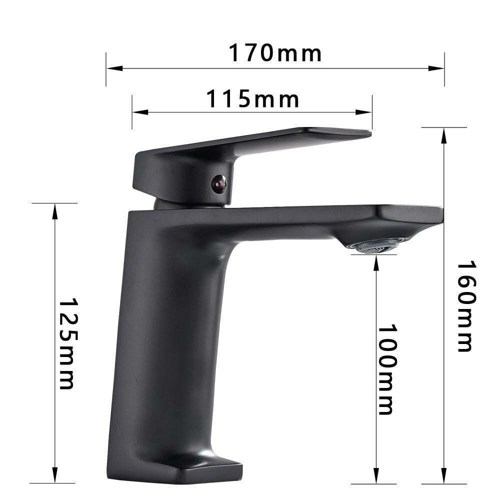 Mitigeur Lavabo Bec Long | Charme Épuré - Designix Mitigeur Lavabo Blanc & Or