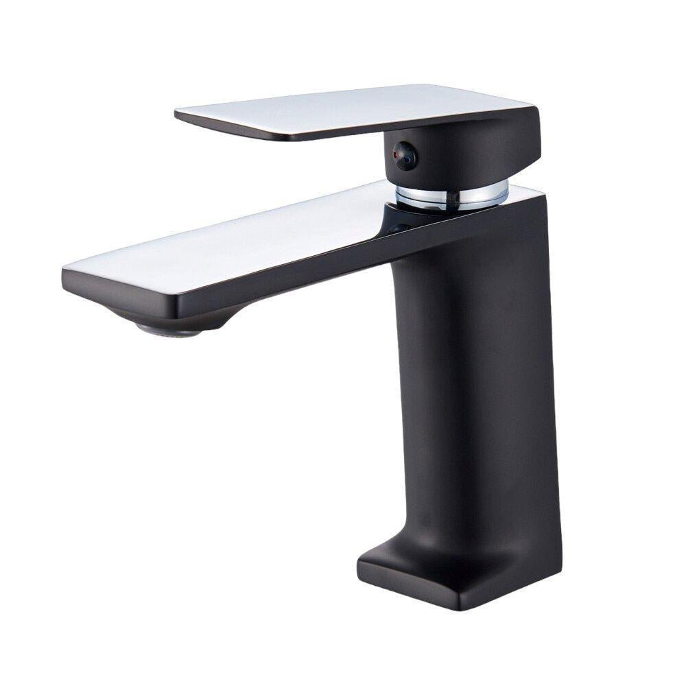 Mitigeur Lavabo Bec Long | Charme Épuré - Designix Mitigeur Lavabo Noir & Chrome