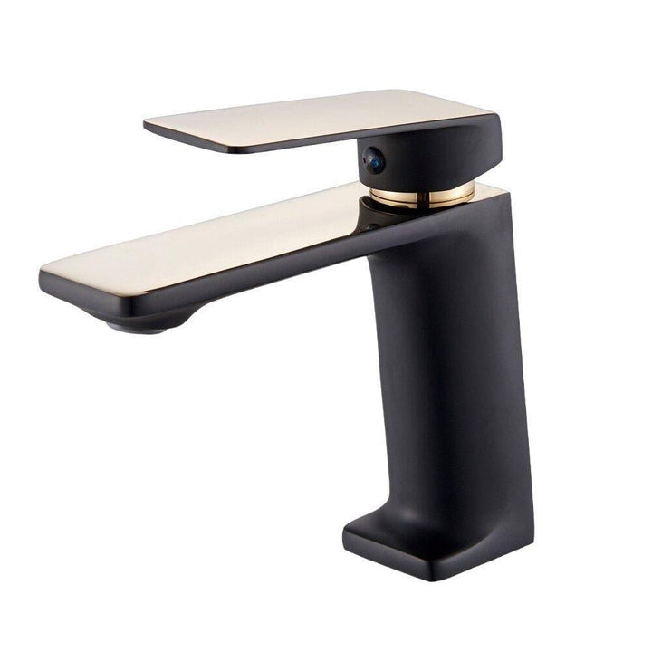 Mitigeur Lavabo Bec Long | Charme Épuré - Designix Mitigeur Lavabo Noir & Or
