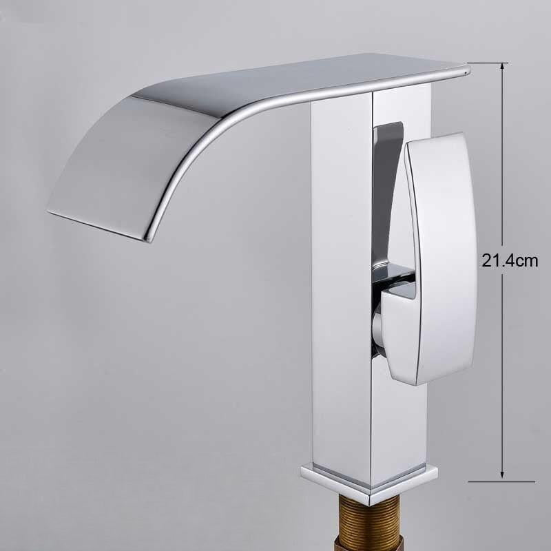 Mitigeur Lavabo Cascade | Équilibre Chromatique | Designix - Mitigeur Lavabo Petit | 21.4 cm   - https://designix.fr/