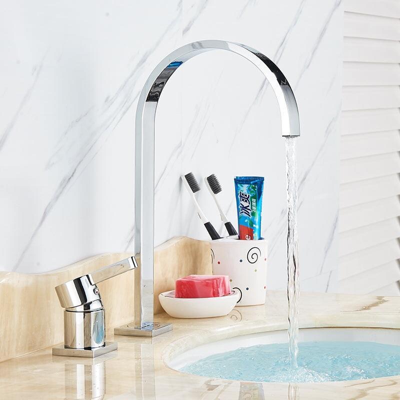 Mitigeur Lavabo Col de Cygne | Élégance Moderne | Designix - Mitigeur Lavabo Chrome   - https://designix.fr/