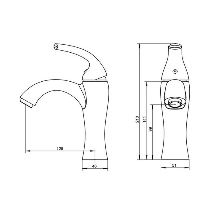 Mitigeur Lavabo Courbé | Ligne Élégante - Designix Mitigeur Lavabo Métal Brossé