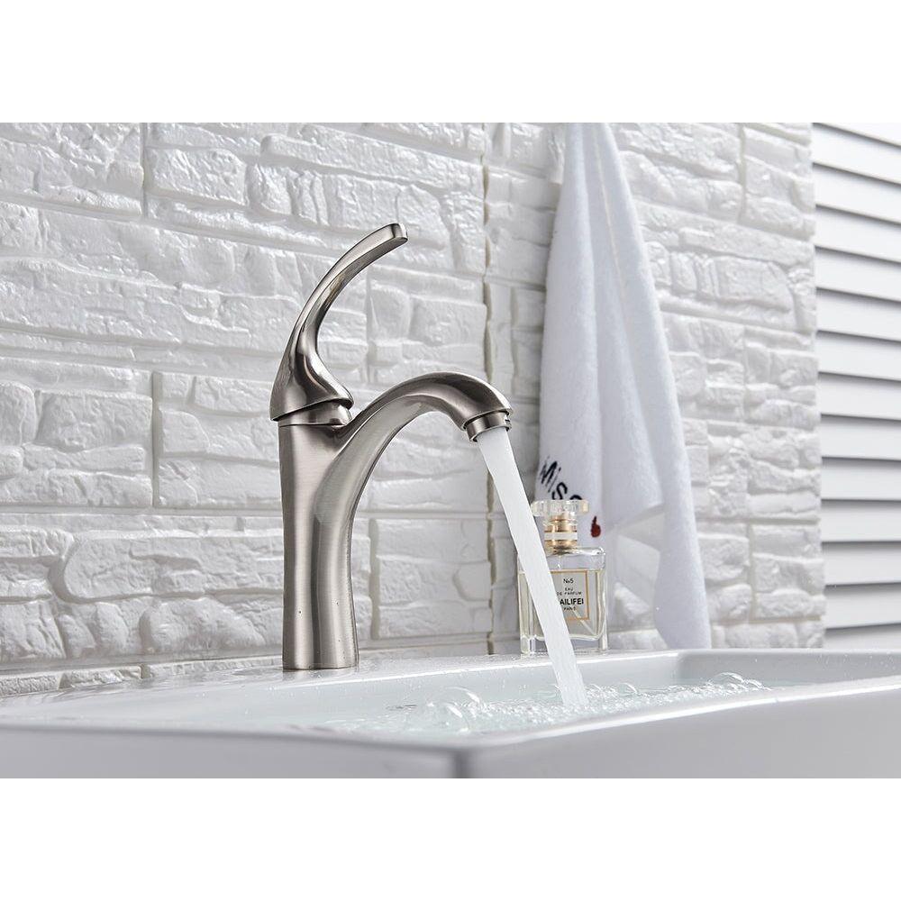 Mitigeur Lavabo Courbé | Ligne Élégante - Designix Mitigeur Lavabo Métal Brossé