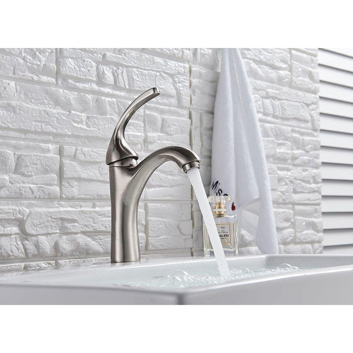 Mitigeur Lavabo Courbé | Ligne Élégante - Designix Mitigeur Lavabo Métal Brossé