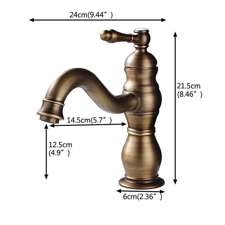 Mitigeur Lavabo Rétro | Lueur Éthérée - Designix Mitigeur Lavabo Bronze