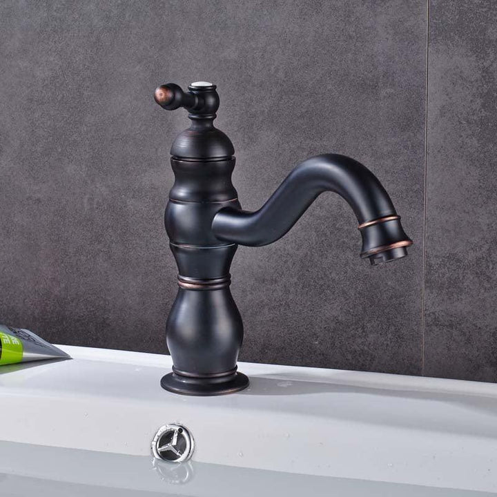 Mitigeur Lavabo Rétro | Lueur Éthérée - Designix Mitigeur Lavabo Bronze