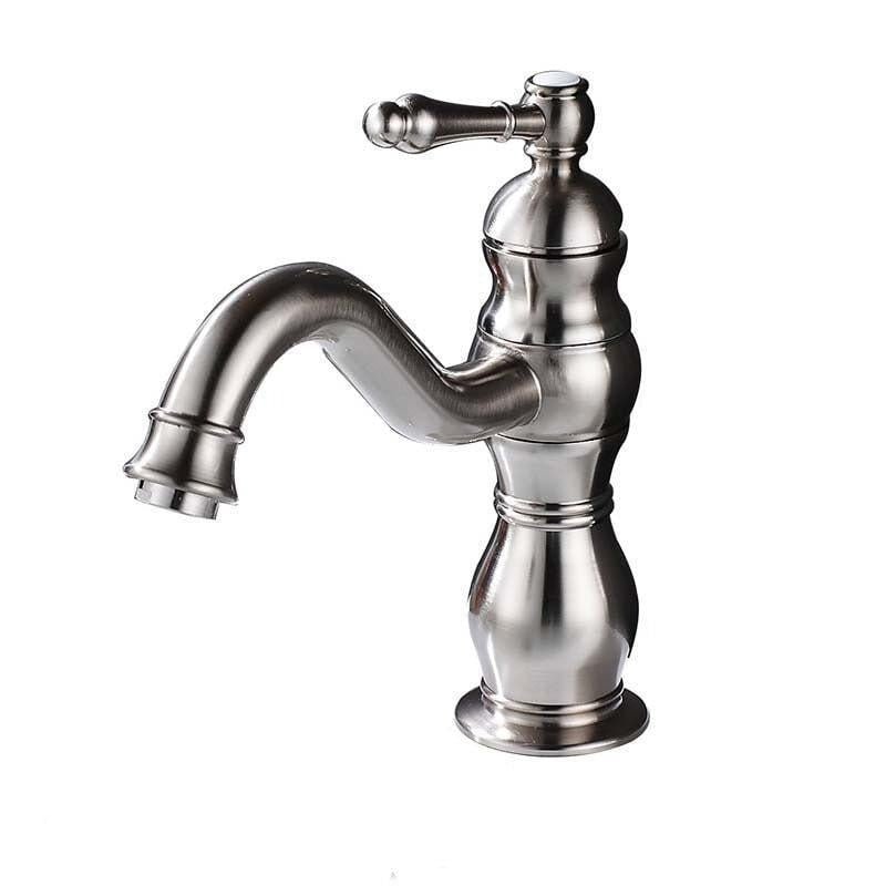 Mitigeur Lavabo Rétro | Lueur Éthérée - Designix Mitigeur Lavabo Métal Brossé