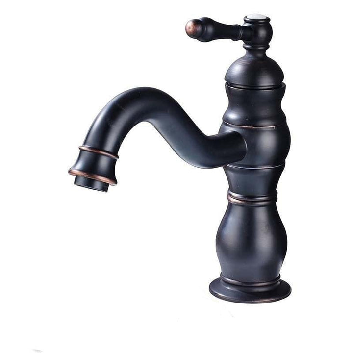 Mitigeur Lavabo Rétro | Lueur Éthérée - Designix Mitigeur Lavabo Noir & Bronze