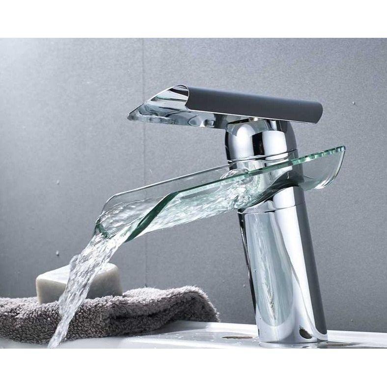 Mitigeur Cascade Lavabo | Splendeur Naturelle | Designix - Mitigeur Lavabo 17.7 cm | Chrome - https://designix.fr/