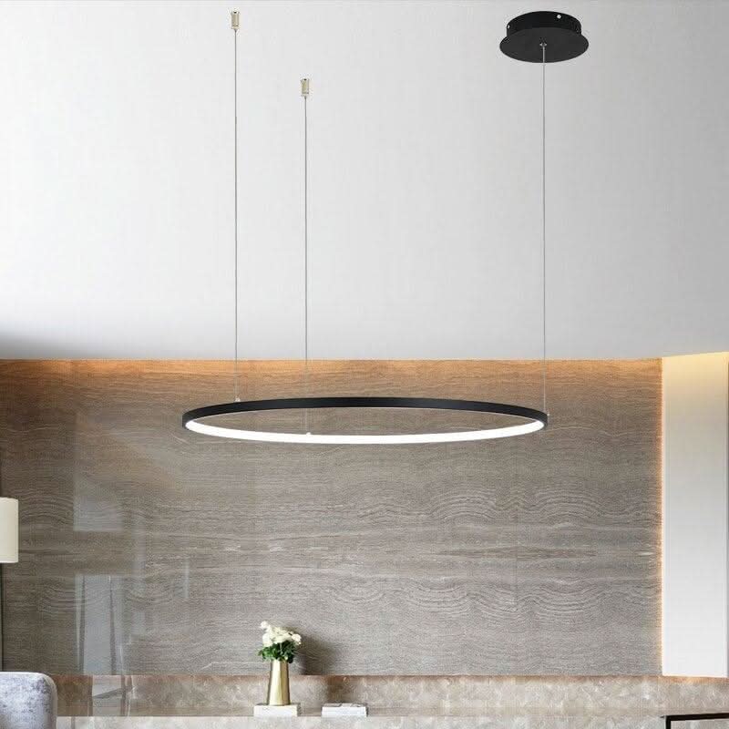 Modern Led Chandelier Circle Lights For Interior Design Engineering Line Hang LED Ring Chandelier Lamp Smart Ceiling | Designix - 0 60cm White Warm light no remote|110v 220v - https://designix.fr/