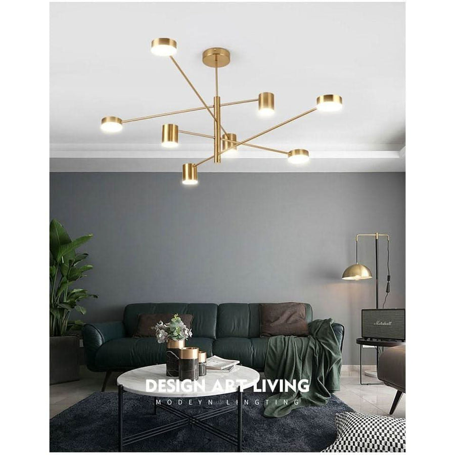 Modern LED Chandelier Long Pole Design Hanging Lamps Living Room Decoration Light Fixtures Interior Lighting Gold Chandelier | Designix - 0 - https://designix.fr/