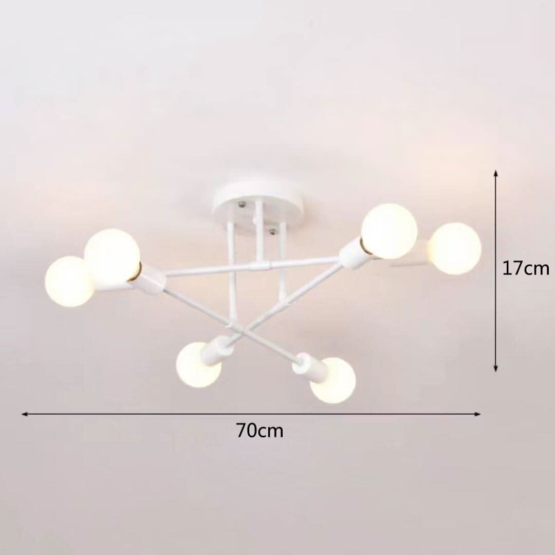 Nordic living room bedroom ceiling lights wrought iron home modern minimalist restaurant industrial wind ceiling lamp | Designix - 0 6heads White - https://designix.fr/