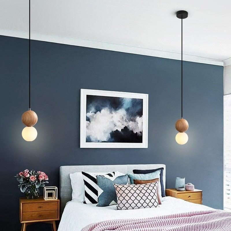 Pendentif Bois Verre Ciment | Ulmo - Designix Suspension luminaire Blanc Blanc Chaud