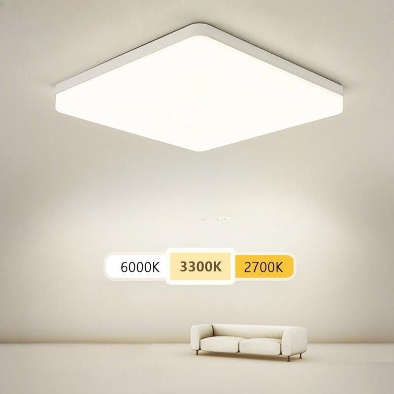 Plafonnier Led Carré | Halo Sculpt - Designix Plafonnier Blanc | 23cm | 24W Blanc Chaud