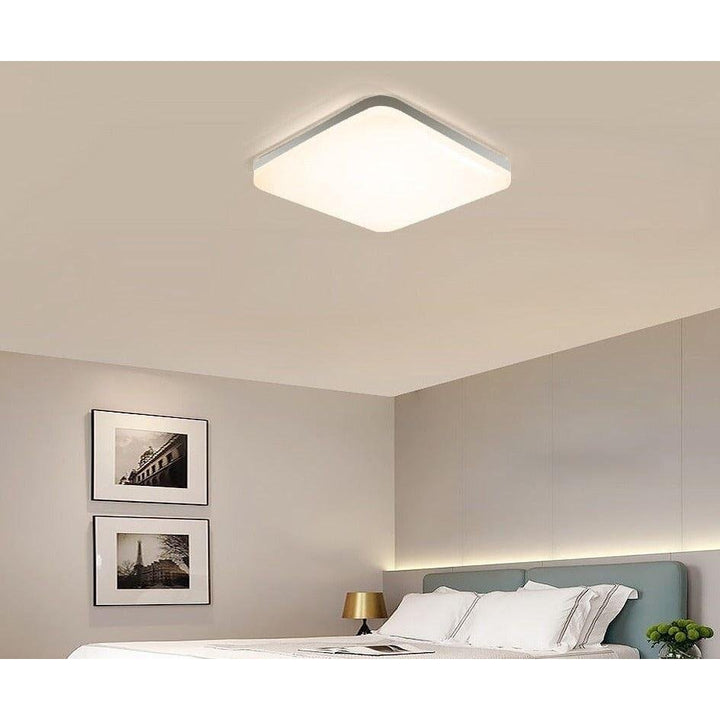 Plafonnier Led Carré | Halo Sculpt - Designix Plafonnier Blanc | 23cm | 24W Blanc Chaud