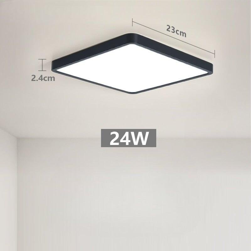 Plafonnier Led Carré | Halo Sculpt - Designix Plafonnier Noir | 23cm | 24W Blanc Chaud