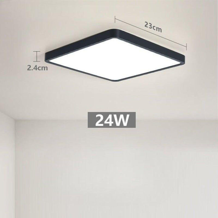 Plafonnier Led Carré | Halo Sculpt - Designix Plafonnier Noir | 23cm | 24W Blanc Chaud