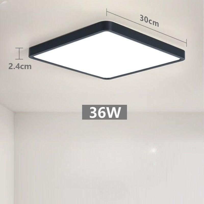 Plafonnier Led Carré | Halo Sculpt - Designix Plafonnier Noir | 30cm | 36W Blanc Chaud