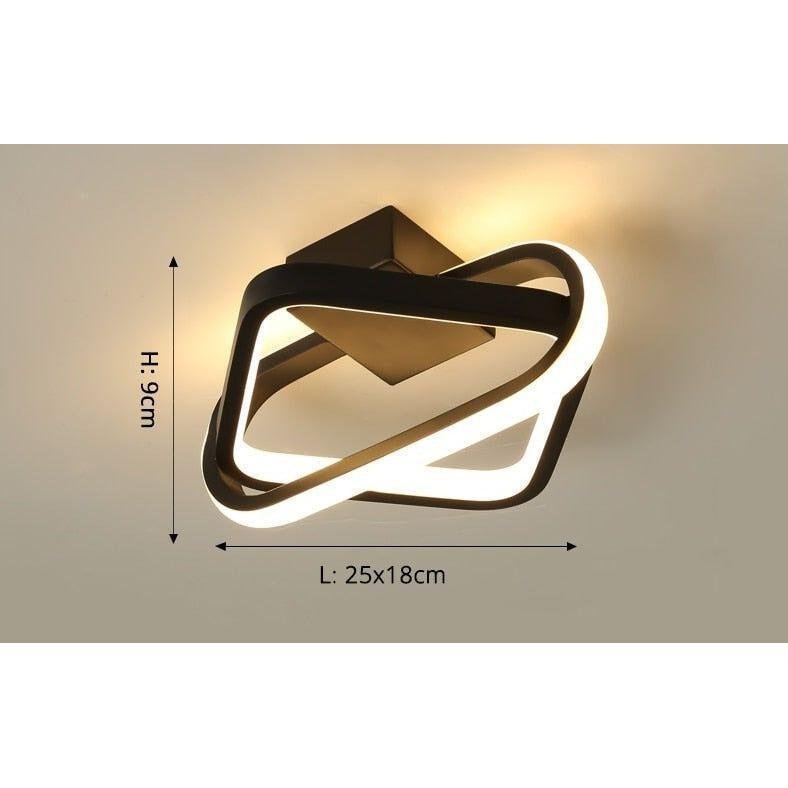 Plafonnier Original Moderne | Équilibre Luminex - Designix Plafonnier Carré | Noir | 25x18x9 cm Lumière Variable