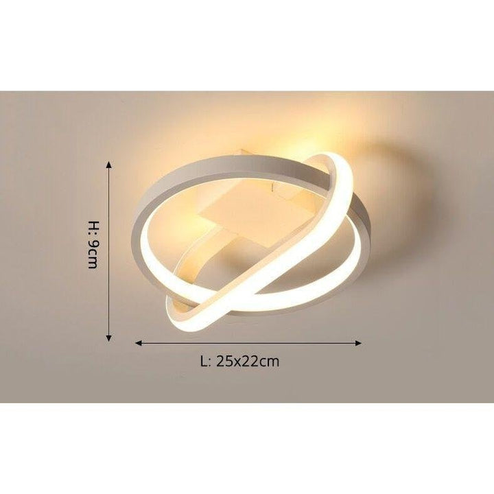 Plafonnier Original Moderne | Équilibre Luminex - Designix Plafonnier Cercle | Blanc | 25x22x9 cm Lumière Variable