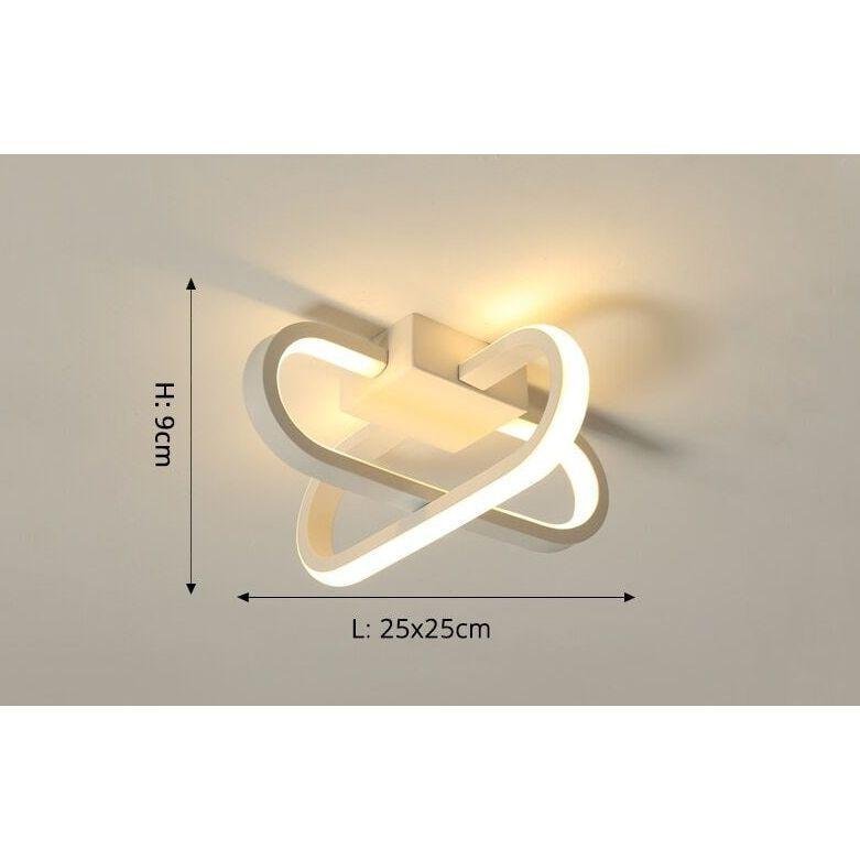 Plafonnier Original Moderne | Équilibre Luminex - Designix Plafonnier Double Anneaux | Blanc | 25x25x9 cm Lumière Variable