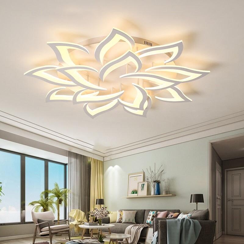 Plafonnier Pétale | Élégance Stellaire - Designix Plafonnier Blanc | 5 Pétales