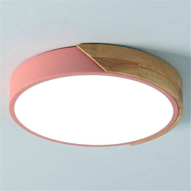 Plafonnier Rond Bois Design | Vif - Designix Plafonnier Bleu 23cm | 12W Blanc Neutre