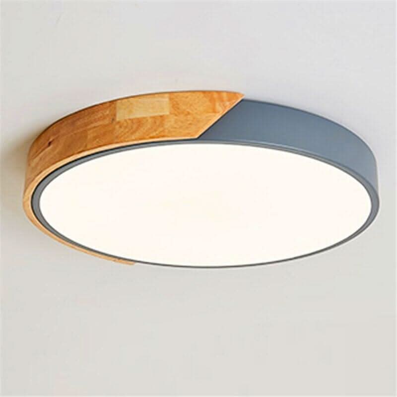 Plafonnier Rond Bois Design | Vif - Designix Plafonnier Gris 23cm | 12W Blanc Neutre