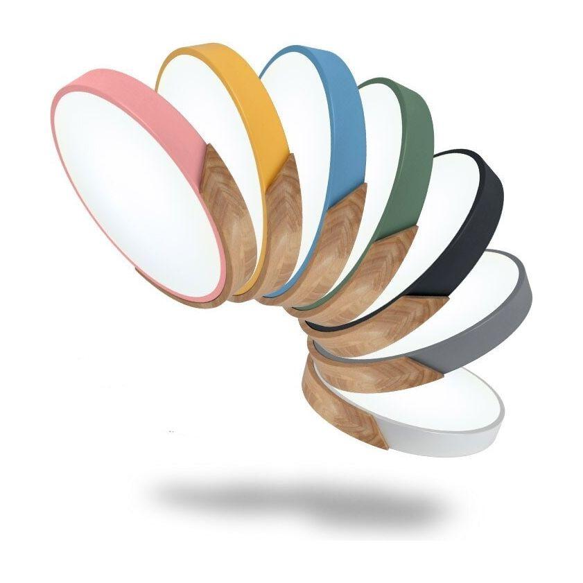 Plafonnier Rond Bois Design | Vif - Designix Plafonnier Noir 23cm | 12W Blanc Neutre