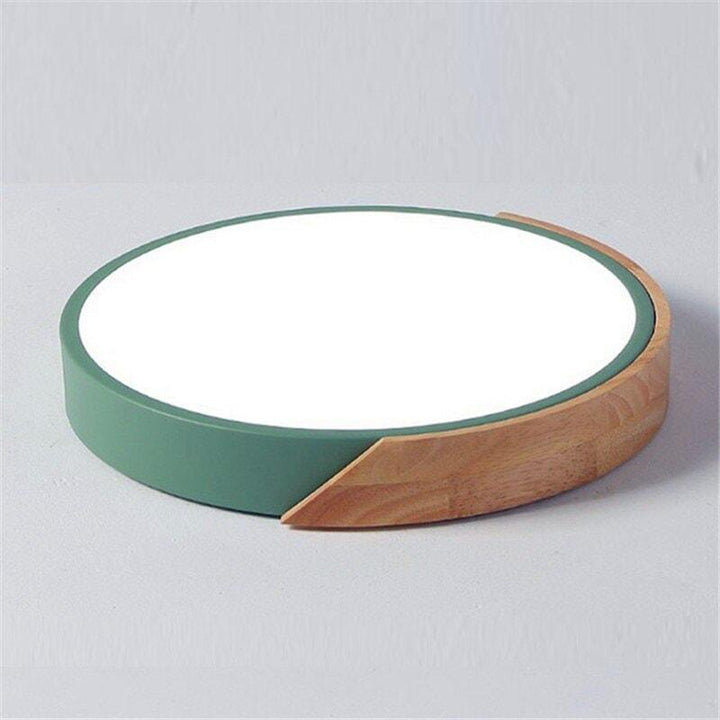 Plafonnier Rond Bois Design | Vif - Designix Plafonnier Vert 23cm | 12W Blanc Neutre