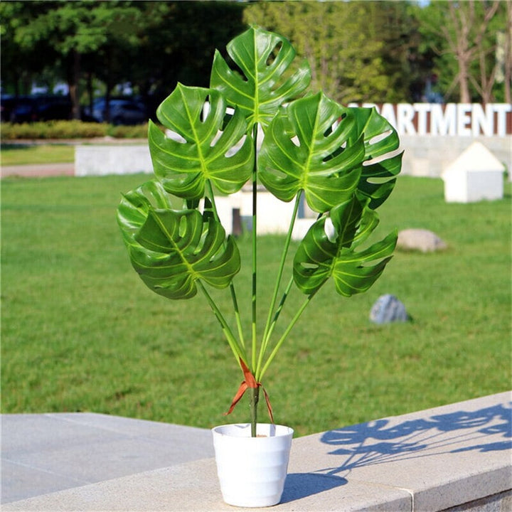 Plantes Artificielle Tropical 80cm | Feuillage Monstera | Designix - Plante artificielle 70cm   - https://designix.fr/