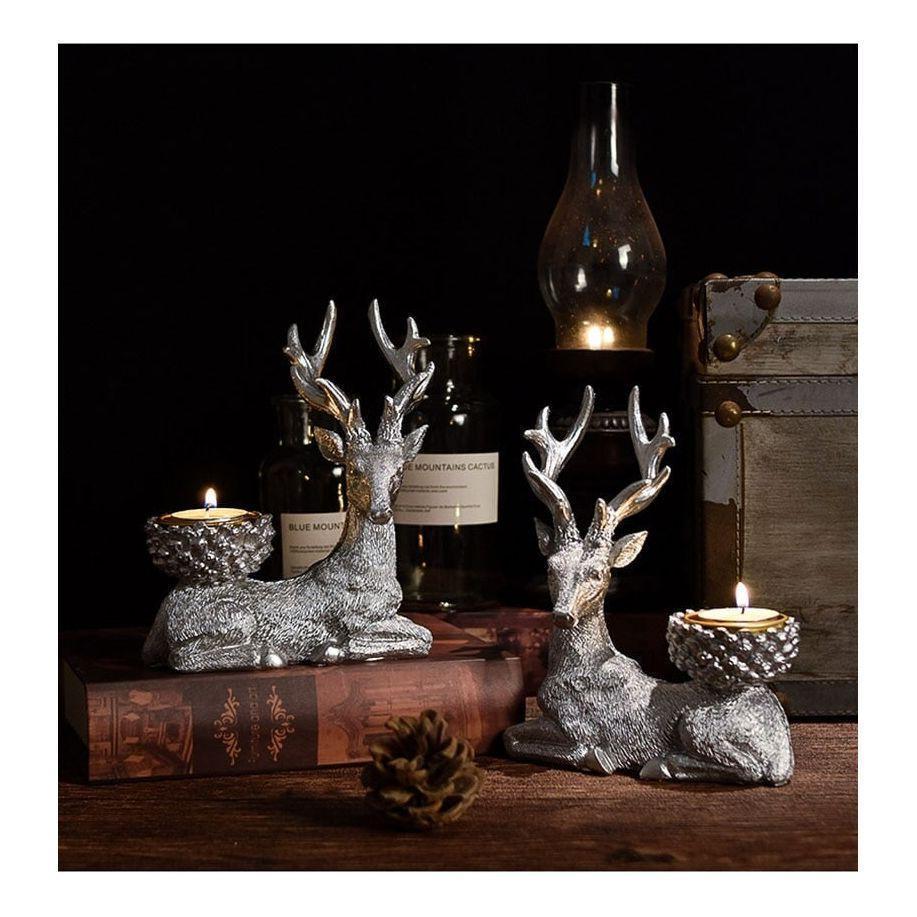 Porte - Bougies Cerf Doré | Rocher - Designix Bougeoirs Doré