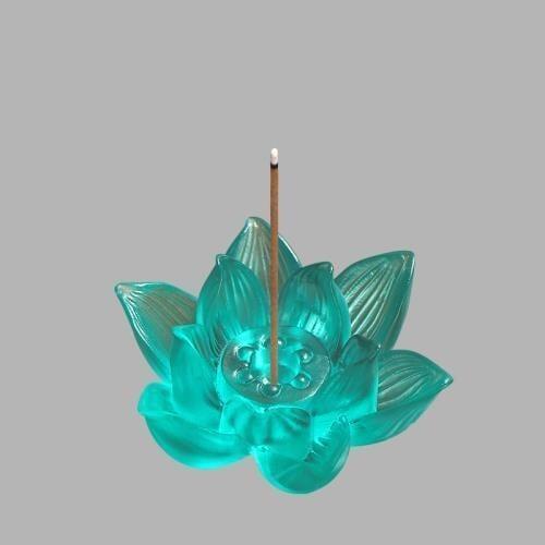 Porte Encens Lotus | Feuille Parfum 9999 | Designix - Porte encens Bleu   - https://designix.fr/