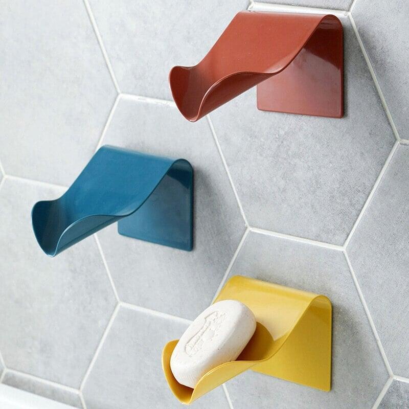 Porte Savon Murale avec vidange - Designix Porte Savon Bleu