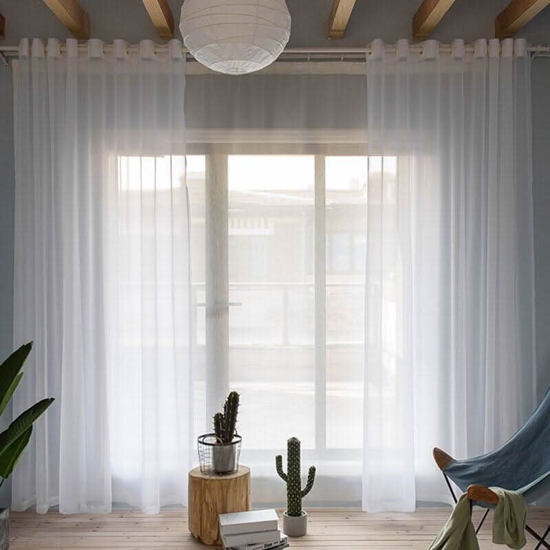 Rideau en Velours Occultant - Designix Rideau Blanc transparent 100x245cm