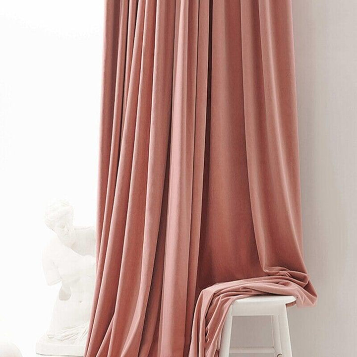 Rideau Occultant Rose en Velours | Designix - Rideau 60x125cm - https://designix.fr/