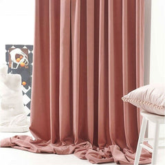 Rideau Occultant Rose en Velours