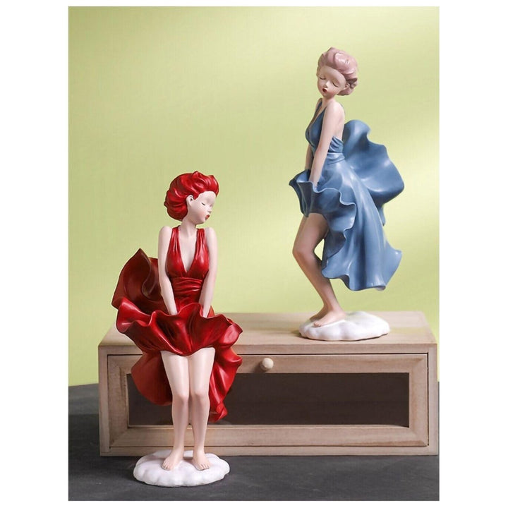 Statue Maryline Monroe - Designix Statuette Bleu